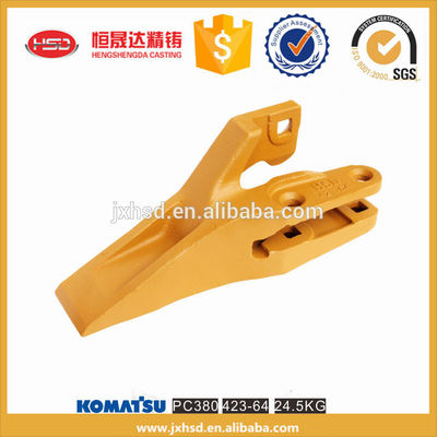 excavator PC380 alloy steel casting central teeth 423-70-13114 for loader