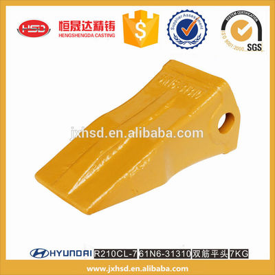 hot sale construction machinery excavator parts bucket teeth R210CL-7 for Hyundai